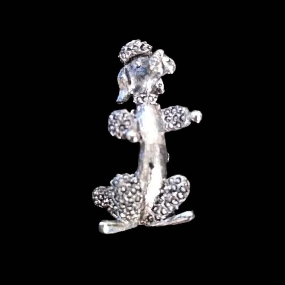 Vintage Signed Gerry's Silver Tone Poodle Dog Brooch Pin